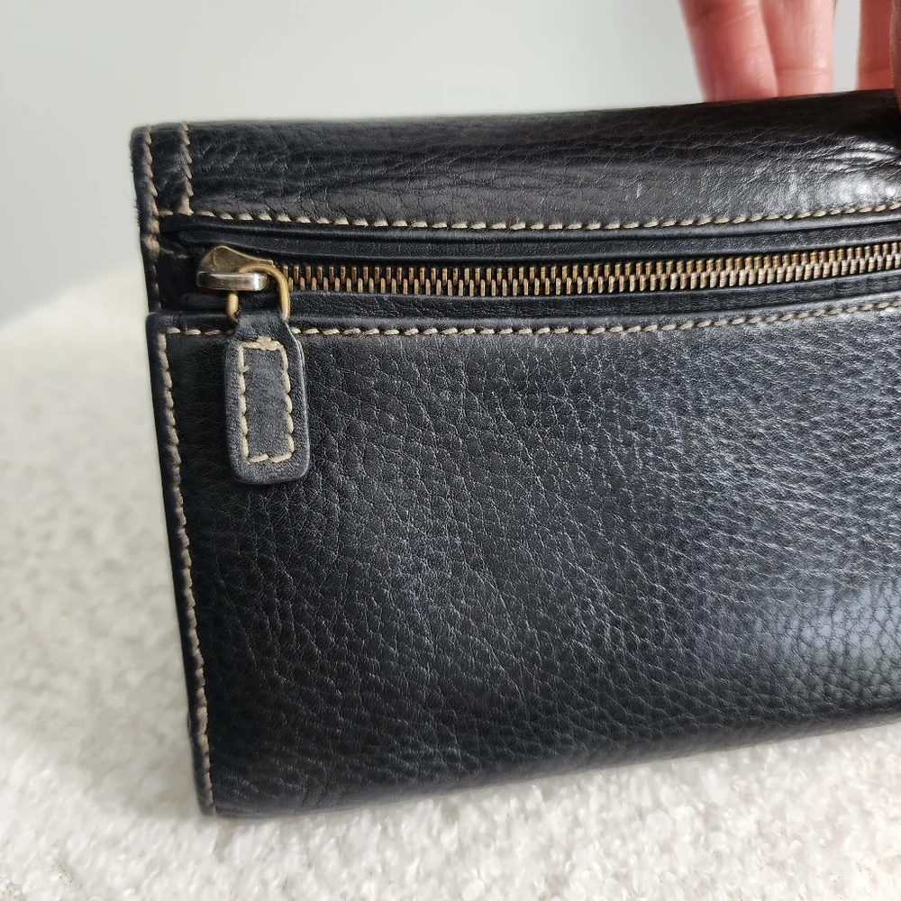 Dior Black Leather Wallet with Gold Accents